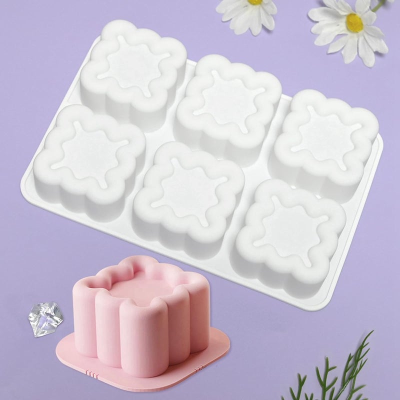 mostsom Square Silicone Mousse Cake Mold Easy Using Non-stick Baking Mold for Cake Decorating DIY Bakeware Tools (D_ Square Flower) - Image 3