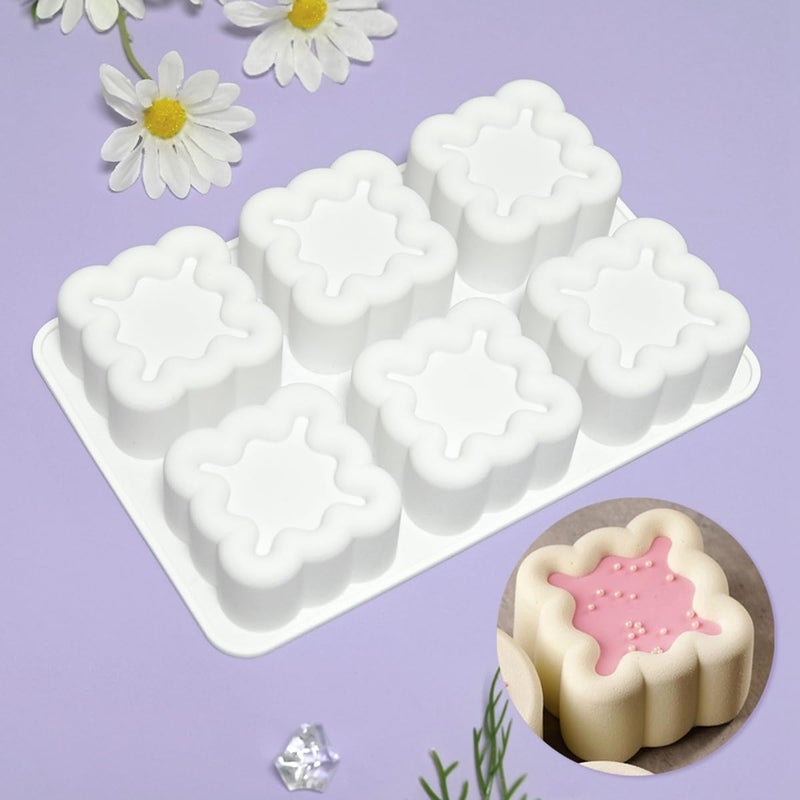 mostsom Square Silicone Mousse Cake Mold Easy Using Non-stick Baking Mold for Cake Decorating DIY Bakeware Tools (D_ Square Flower) - Image 2