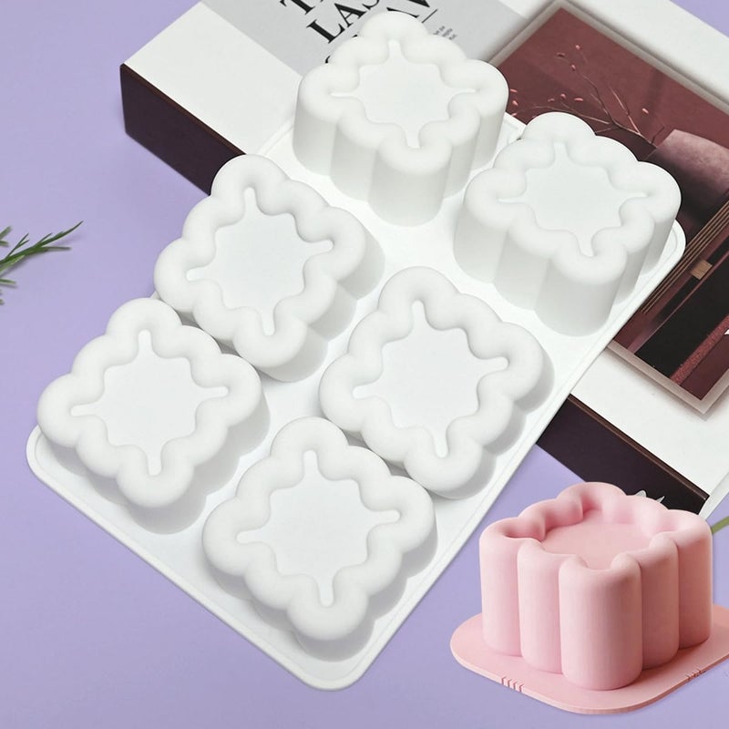 mostsom Square Silicone Mousse Cake Mold Easy Using Non-stick Baking Mold for Cake Decorating DIY Bakeware Tools (D_ Square Flower) - Image 1