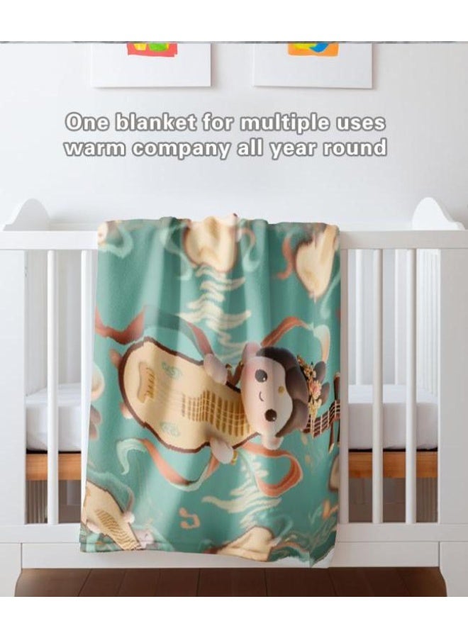 عام بطانية رقيقة من الفانيلا الكرتونية للأطفال والرضع (دافئة ومريحة، ومناسبة للنوم والألعاب) 70 سم * 100 سم