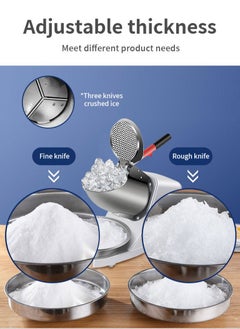 sokany Electric Ice Crusher Machine Electric Shaved Ice Machine Smoothie Machine for Home and Commercial Use 300W SK-777 Silver  - Image 3