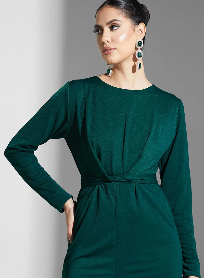 Golden Apple Belted Wide Leg Jumpsuit