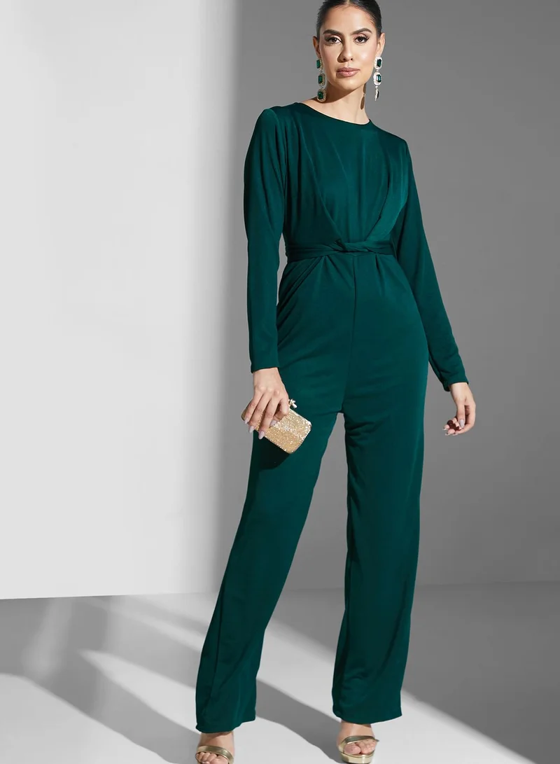 Golden Apple Belted Wide Leg Jumpsuit