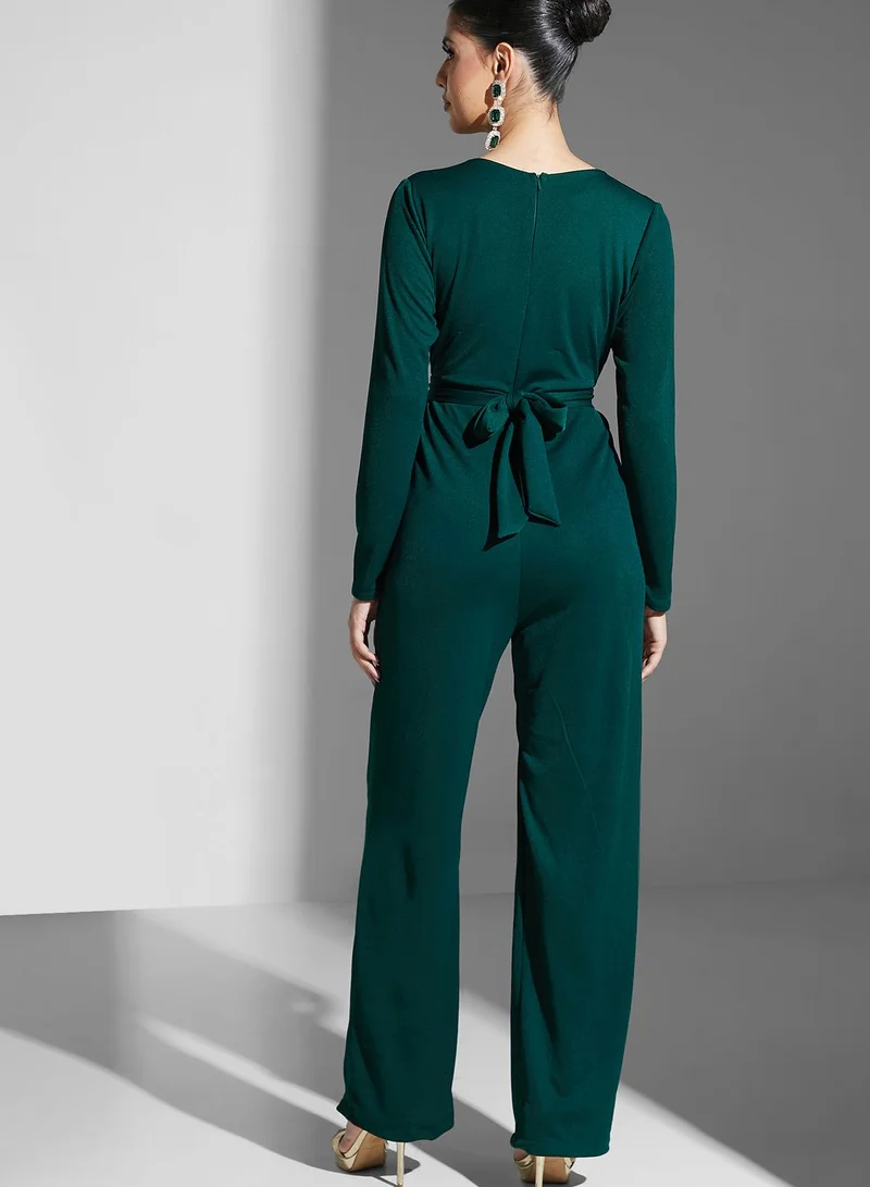Golden Apple Belted Wide Leg Jumpsuit