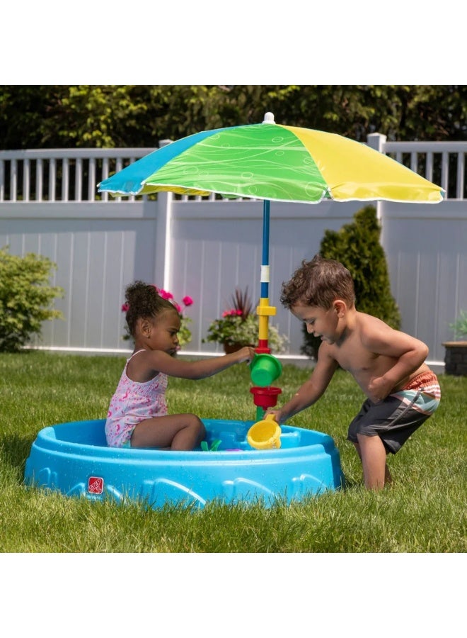 ستيب2 مسبح اللعب والظل من ستيب 2، مسبح مائي خارجي سعة 45 لترًا مع مقعدين مصبوبين، يتضمن كوب قمع ومظلة وملحقات عجلة مائية، مسبح للأطفال في الحديقة الخلفية مناسب للأولاد والبنات من سن سنتين فما فوق - Image 3