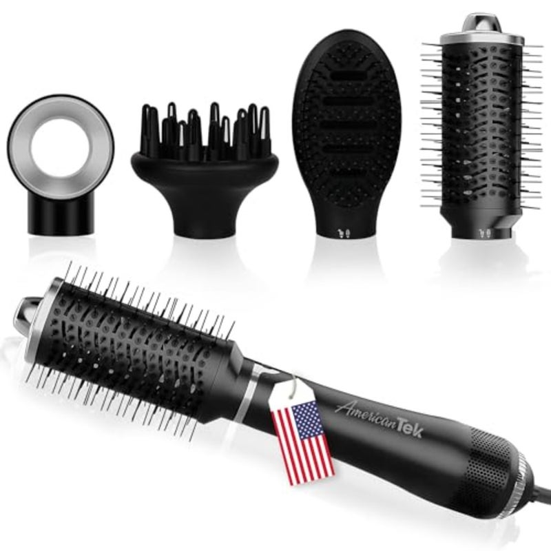 Multistyler 4 in 1 hot Air Brush Styler - Hair Dryer with 110, 000 RPM 1200 Watts Powerful AC Motor Ionic Hot Air Volumizing - Image 1
