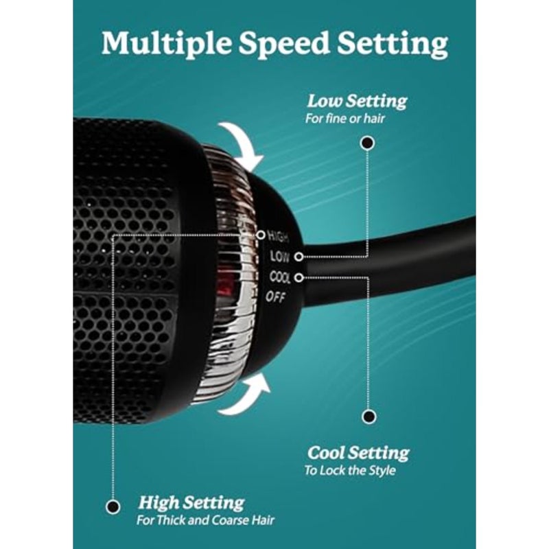 Multistyler 4 in 1 hot Air Brush Styler - Hair Dryer with 110, 000 RPM 1200 Watts Powerful AC Motor Ionic Hot Air Volumizing - Image 2