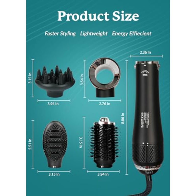 Multistyler 4 in 1 hot Air Brush Styler - Hair Dryer with 110, 000 RPM 1200 Watts Powerful AC Motor Ionic Hot Air Volumizing - Image 5