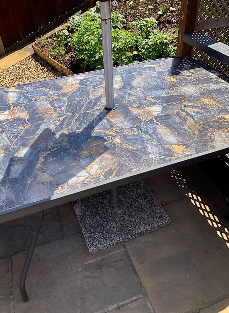 KASTWAVE Furniture Stickers Marble Sticky Back Plastic Dark Blue Stone Self Adhesive Wallpaper Granite Effect Furniture Sticker DIY Peel and Stick 40cm X 3m Vinyl Film Home Decal Kitchen Countertop Decor - Image 3