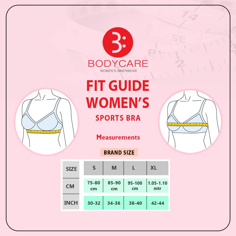 Bodycare Women's Cotton Non-Padded Wire Free Sports Bra Beige - Image 2