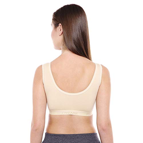 Bodycare Women's Cotton Non-Padded Wire Free Sports Bra Beige - Image 3