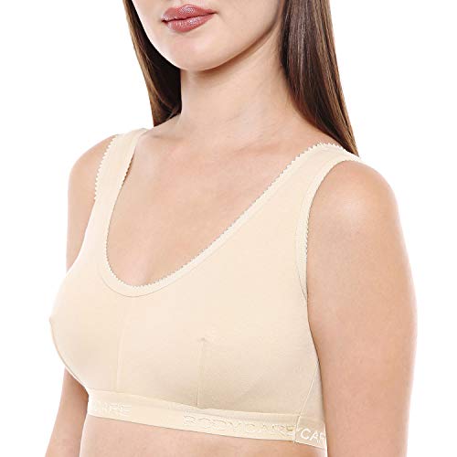 Bodycare Women's Cotton Non-Padded Wire Free Sports Bra Beige - Image 5