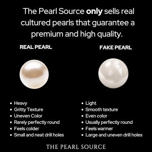 THE PEARL SOURCE 7.5-8.0mm White Japanese Akoya Real Pearl Earrings for Women - 14k Gold Stud Pearl Earrings | Hypoallergenic Earrings with Genuine Cultured Pearls - Image 5