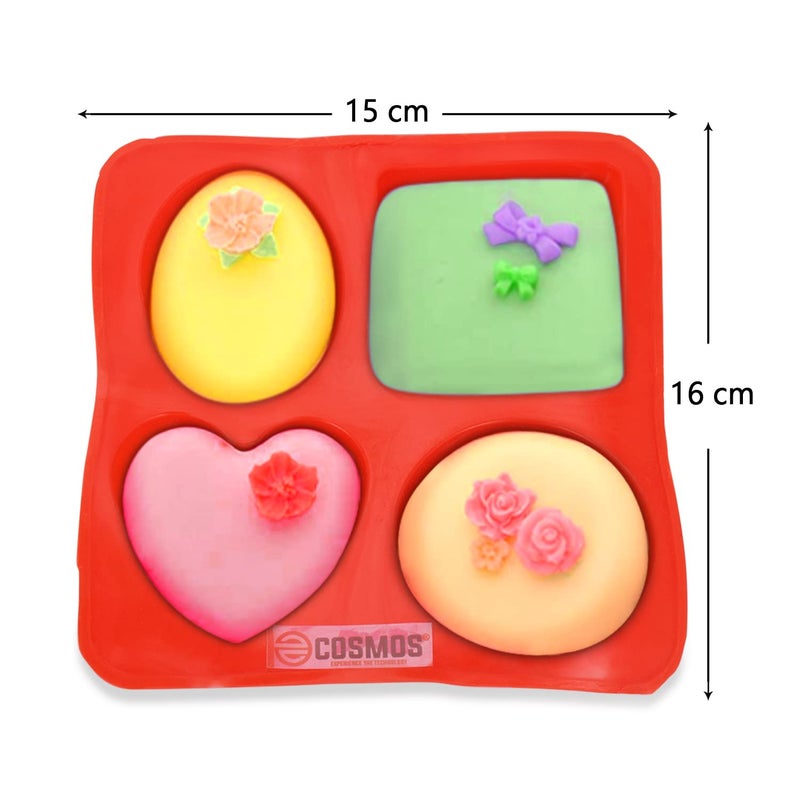 Stewit قالب صابون على شكل دائرة ومربع وبيضاوي وقلب من السيليكون، متعدد الألوان - Image 4