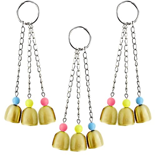 SunGrow Parrot Toy with Bells Playtime Essentials for Finches Fun Enrichment for Lovebirds Galvanized Steel Cage Bell Toy Daily Activity Bell Chime Hanging Cage Accessory Addon Conure Habitat - Image 1