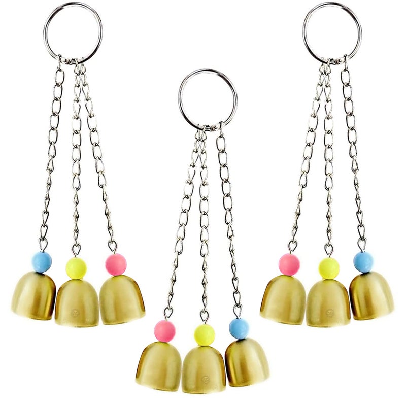 SunGrow Parrot Toy with Bells Playtime Essentials for Finches Fun Enrichment for Lovebirds Galvanized Steel Cage Bell Toy Daily Activity Bell Chime Hanging Cage Accessory Addon Conure Habitat - Image 2