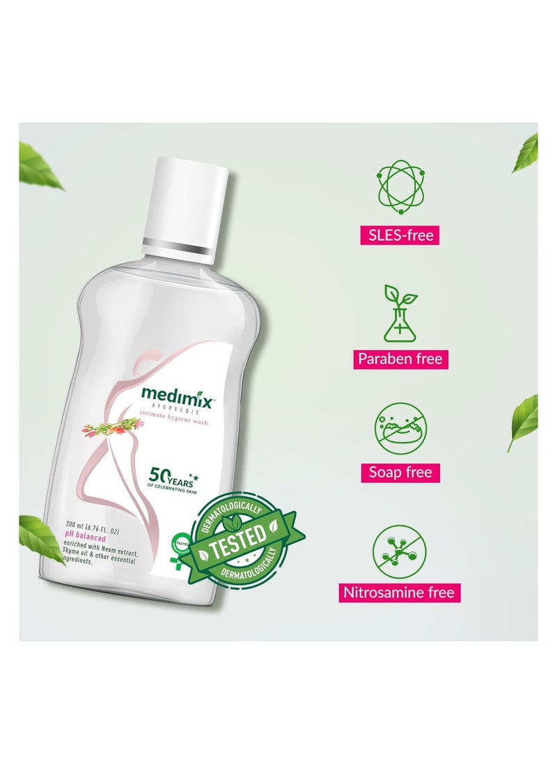 Medimix Intimate Hygiene Wash,Ph Balanced,Enriched with Neem Extract, Bisabolol, Thyme Oil & Other Essential Ingredients, Prevents Dryness, Odor,Infection & Irritation,200 ml  - Image 2