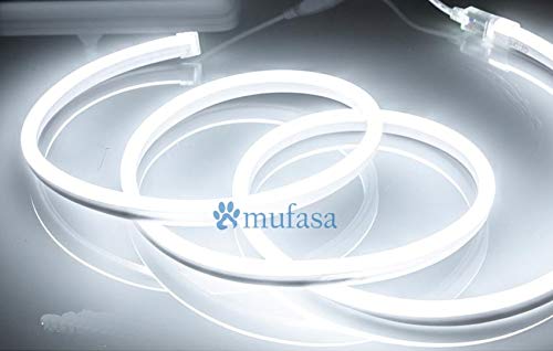 Mufasa LED Neon Light, 8MM Rope Indoor Outdoor Decoration with Connector, Best for Diwali, Festivals 220V AC (Non-Adhesive Back) (White) (5 Meter) - Image 2