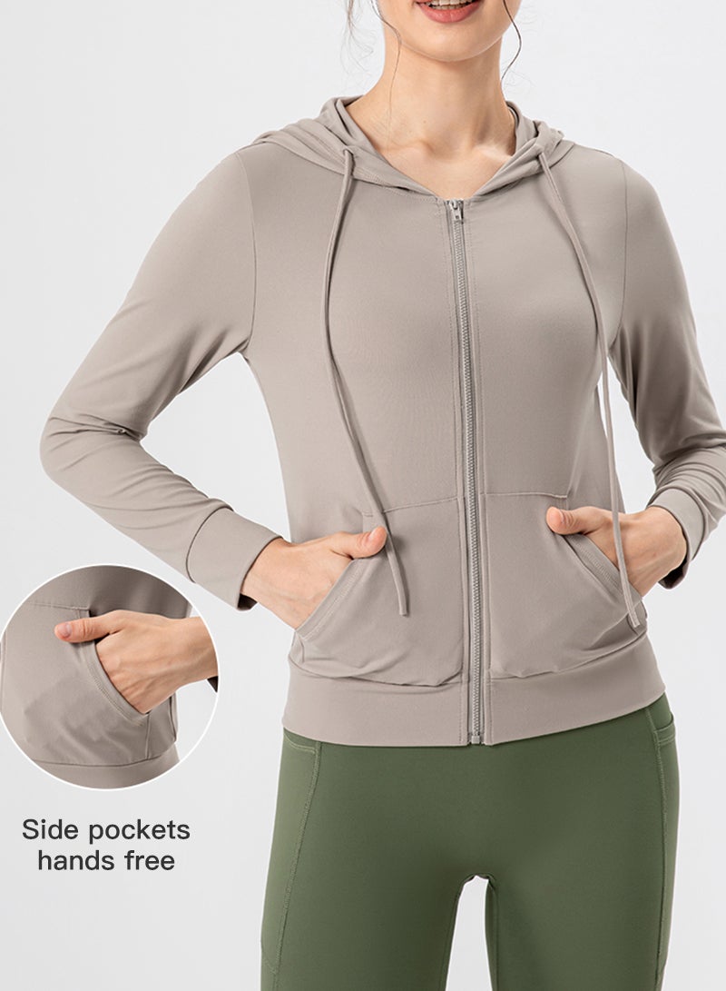 Sharpdo Casual White Loose Hooded Zipper Autumn and Winter Jacket  - Image 4
