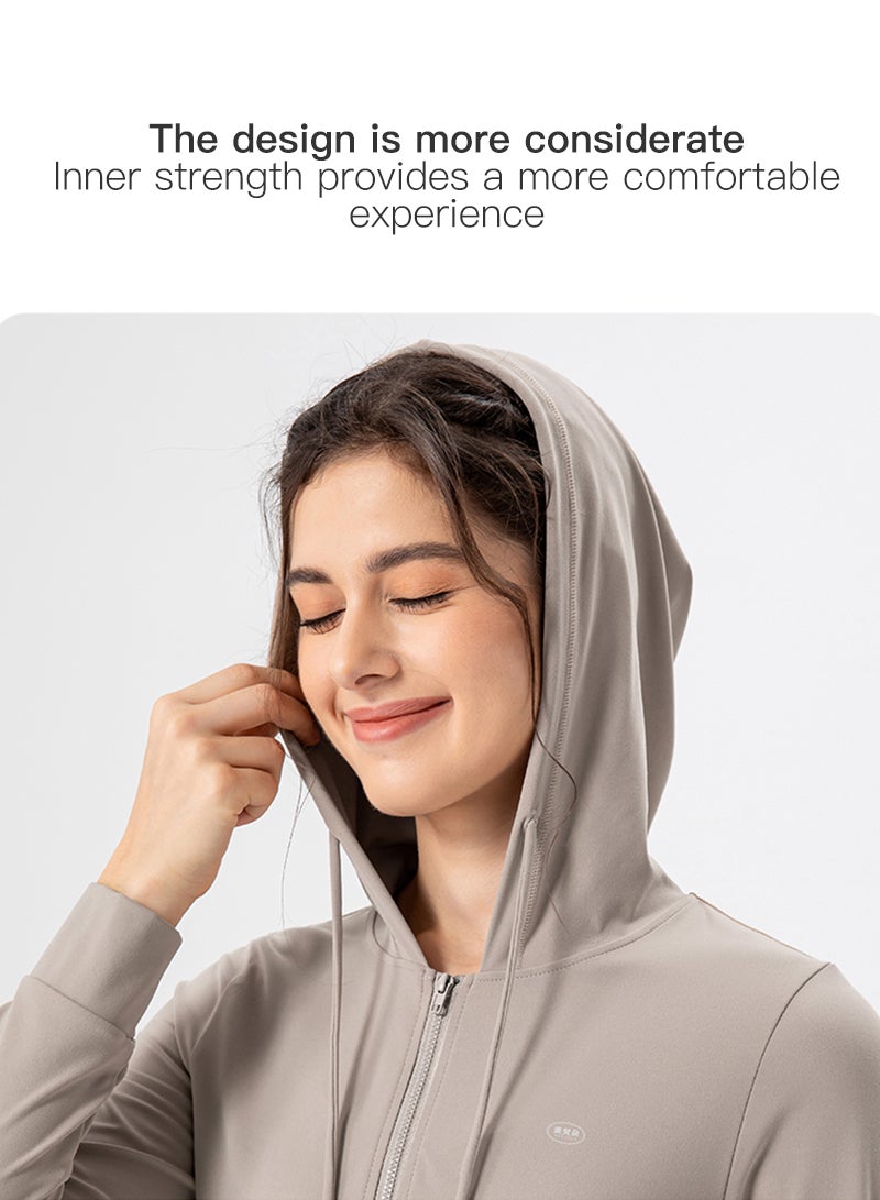 Sharpdo Casual White Loose Hooded Zipper Autumn and Winter Jacket  - Image 5