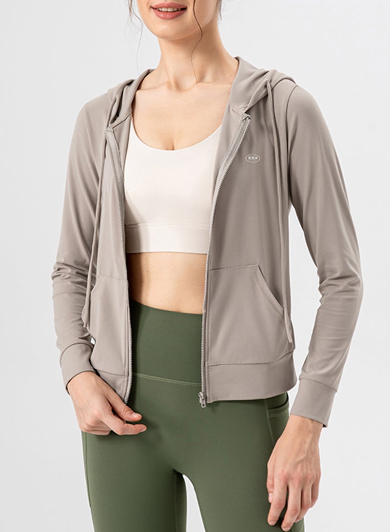 Sharpdo Casual White Loose Hooded Zipper Autumn and Winter Jacket  - Image 2