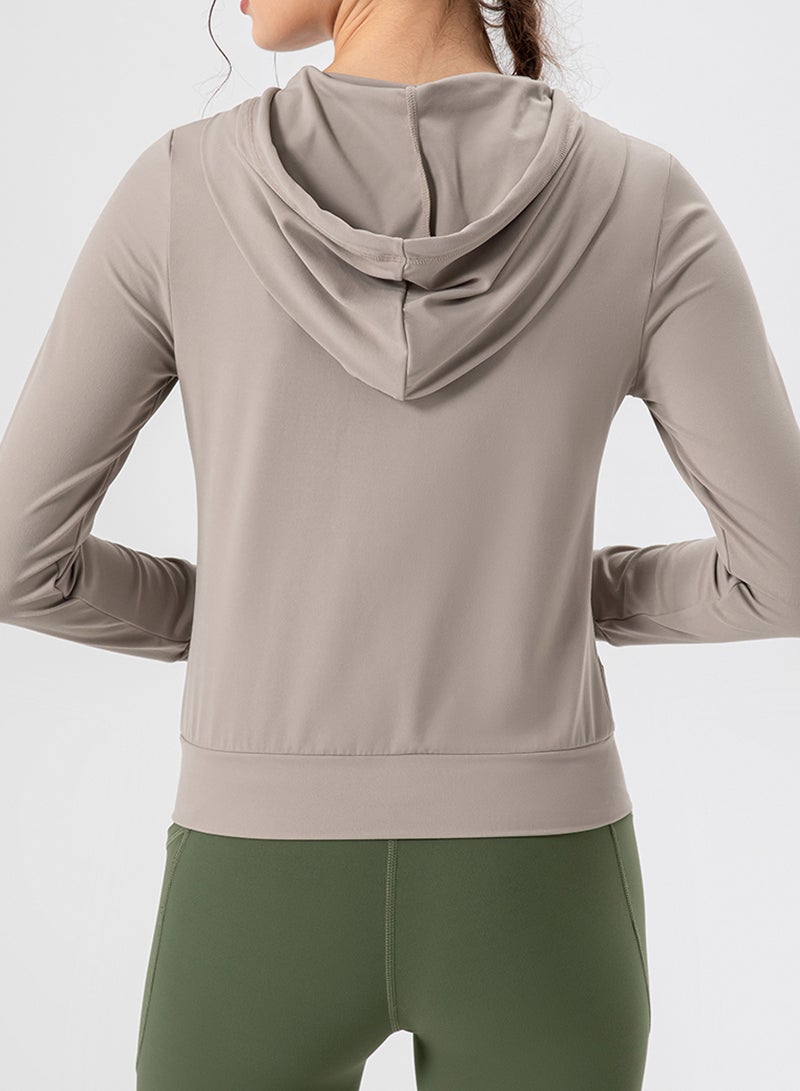 Sharpdo Casual White Loose Hooded Zipper Autumn and Winter Jacket  - Image 3