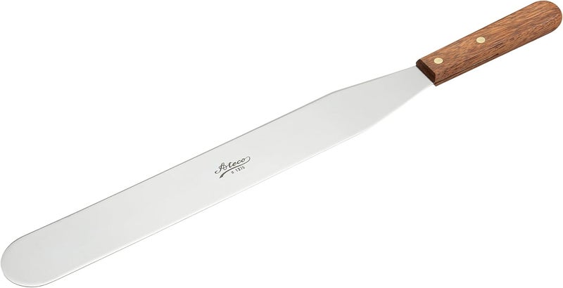 Ateco 1376 Straight Spatula with 14-Inch Stainless Steel Blade, Wood Handle Balanced weight