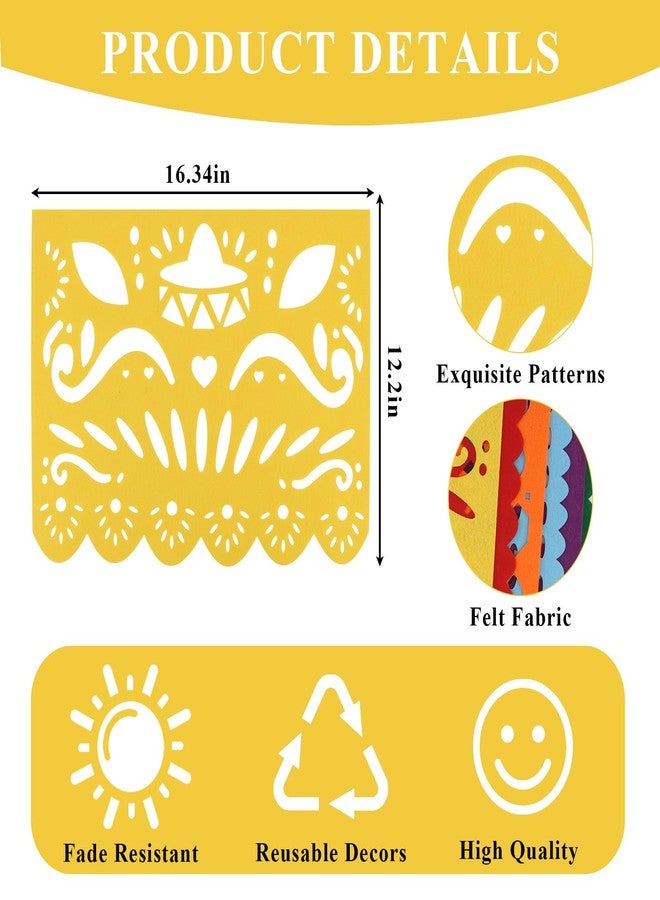 AMCAMI 12 PCS Mexican Table Mats, Cinco de Mayo Decorations Fiesta Party Decorations, Colorful Paper Table Mats for Mexican Taco Party Table Decor - Image 2