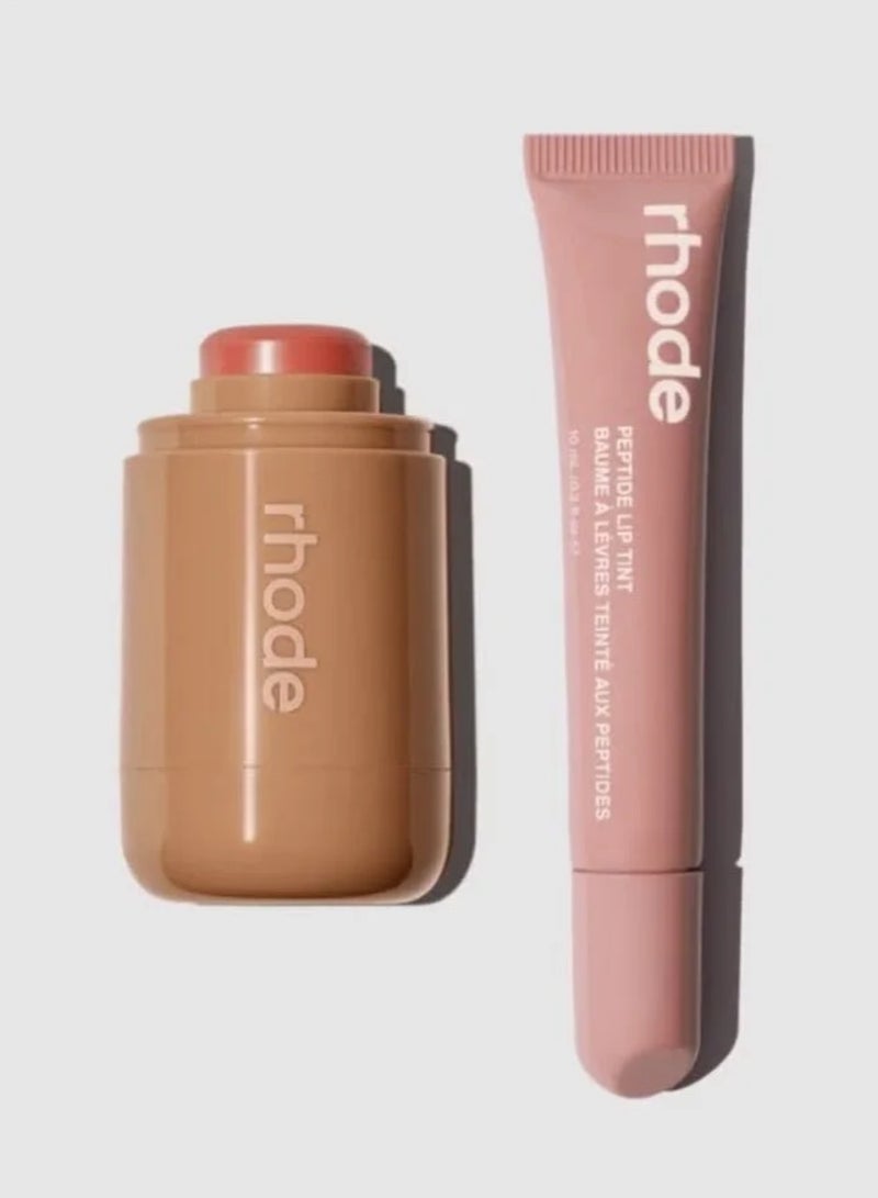 rhode A Creamy Blush 0.18 OZ+ Peptide Lip Tint 10ML (freckle + toast) - Image 1