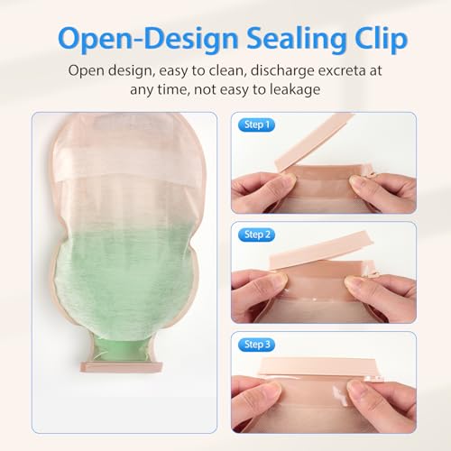 Heagimed 100 PCS Colostomy Bags, One Piece Ostomy Drainable Pouches with Closure for Ileostomy Stoma Care, 15mm-60mm Cut-to-Fit Ostomy Supplies - Image 3