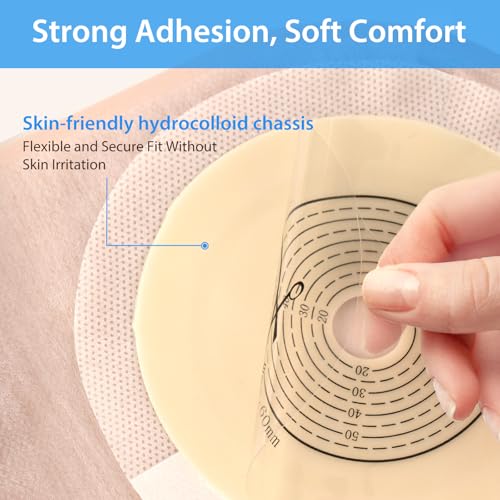 Heagimed 100 PCS Colostomy Bags, One Piece Ostomy Drainable Pouches with Closure for Ileostomy Stoma Care, 15mm-60mm Cut-to-Fit Ostomy Supplies - Image 4