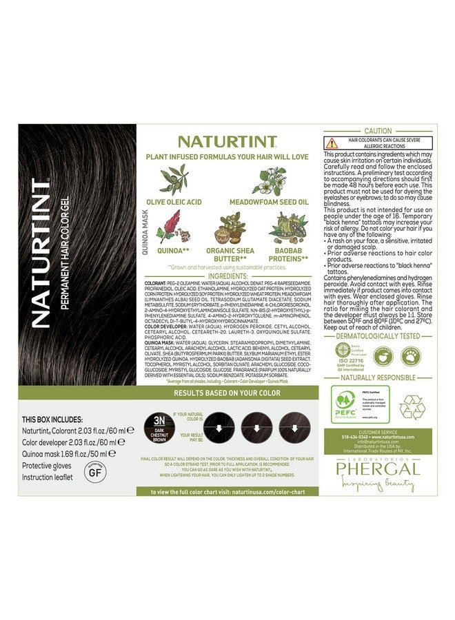 NATURTINT Permanent Hair Color 3N Dark Chestnut Brown (Pack Of 1) Ammonia Free Vegan Cruelty Free Up To 100% Gray Coverage Long Lasting Results - Image 4