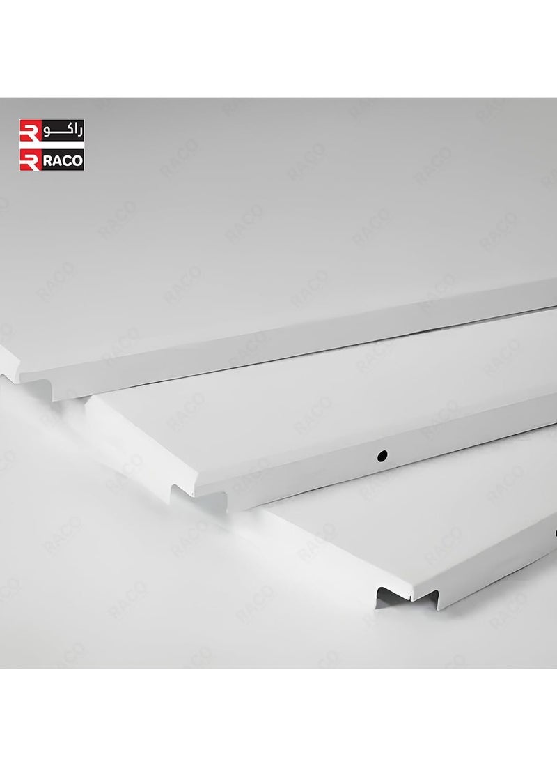 RACO RACO Plain Aluminium Ceiling Tile | Plain Clip-In Type Panel for Interior Decoration | White |Size: 600mm x 600mm | Plain Style  - Image 2