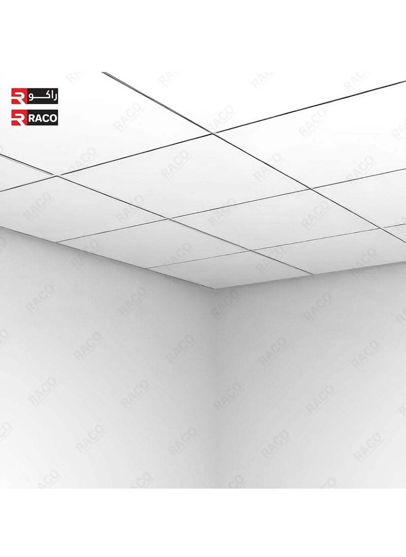 RACO RACO Plain Aluminium Ceiling Tile | Plain Clip-In Type Panel for Interior Decoration | White |Size: 600mm x 600mm | Plain Style  - Image 5
