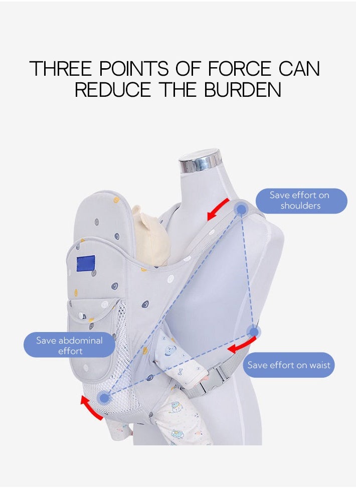 Haidue Baby Adjustable Wraps Carrier Ergonomic Front Facing/Back Carriers with Essentials Storage Pocket for Newborn to Toddler 0-15kg  - Image 2