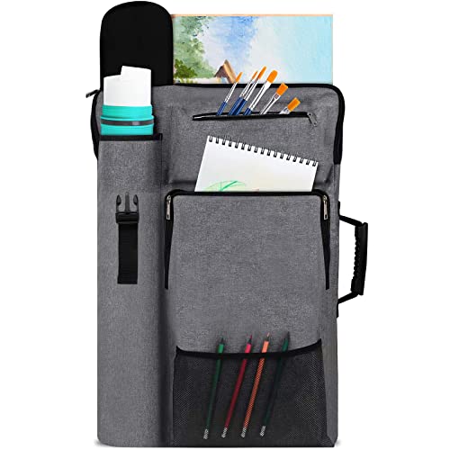 TreochtFUN Art Portfolio Case 18 X 24,art Portfolio With Backpack & Tote Bag For Artwork,medium Art Case Size(Grey). - Image 1