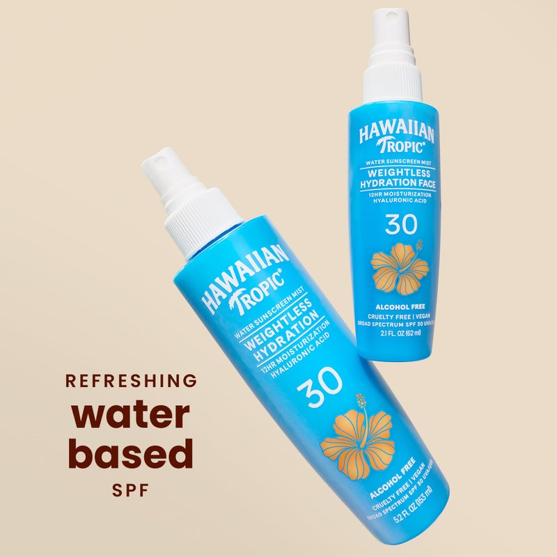 Hawaiian Tropic Weightless Hydration Water Mist for Body SPF 30, 5.2Fl Oz | Hawaiian Tropic Body Spray Sunscreen Mist, Water Based SPF 30, Non-Aerosol Sunscreen Spray, 5.2Fl Oz - Image 2