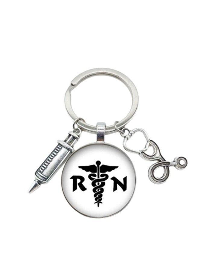 Unisex Fashion Metal Keychain Silver
