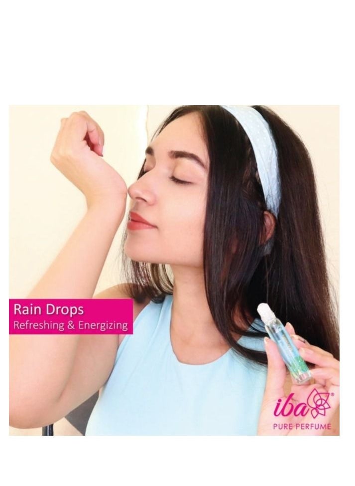 Iba Halal Care - Iba Pure Perfume - Rain Drops, 10 ml, Aqua | No Alcohol, Long Lasting | Vegan - Image 1