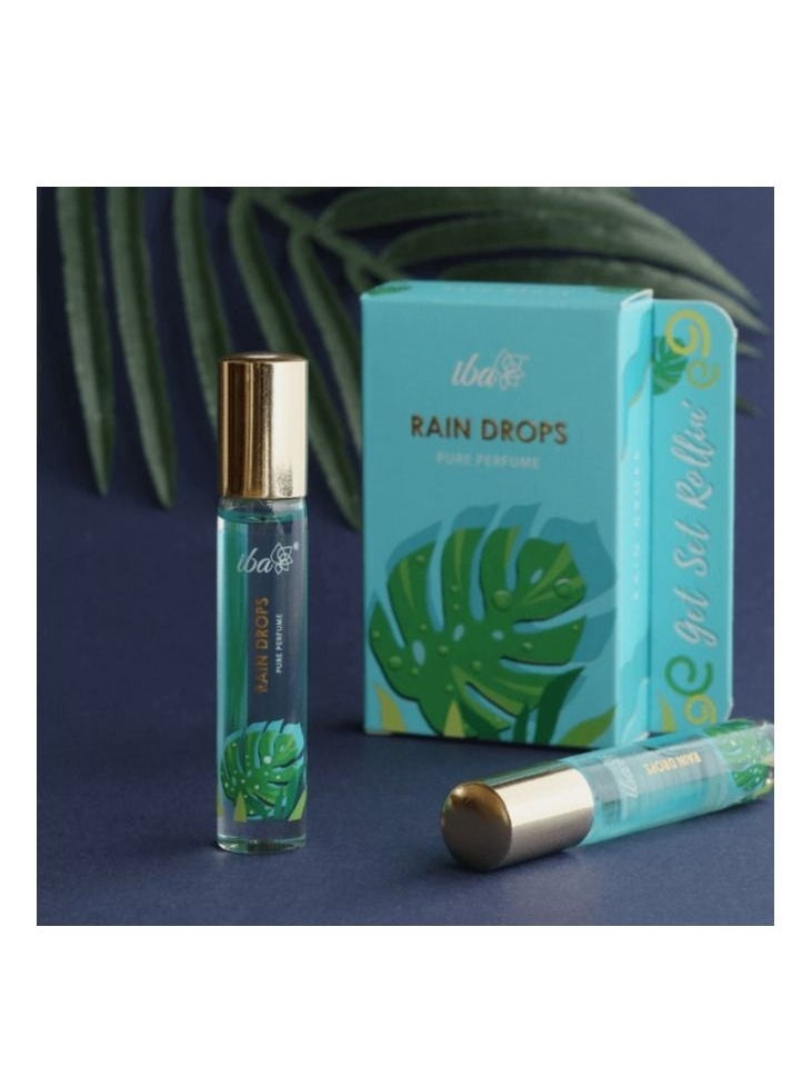 Iba Halal Care - Iba Pure Perfume - Rain Drops, 10 ml, Aqua | No Alcohol, Long Lasting | Vegan - Image 1
