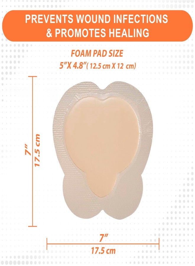 MedVance Bordered Silver Silicone Ag Sterile Highly Absorbent Dressing, Sacral, Sacrum, 7"x 7" (4.9" x 4.7" Pad) 5 dressings, 5 Count (Pack of 1) - Image 3