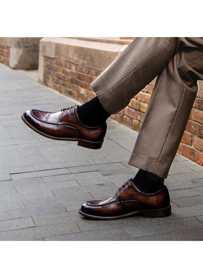 Desai Hand-sed Men's Business Casual Leather Shoes, Genuine Leather, Suede, Formal Wear, Handmade Soft-soled Men's Shoes, Brown, Size 39 - Image 3