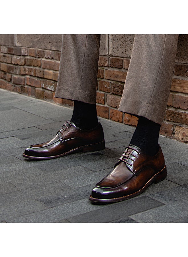 Desai Hand-sed Men's Business Casual Leather Shoes, Genuine Leather, Suede, Formal Wear, Handmade Soft-soled Men's Shoes, Brown, Size 39 - Image 5