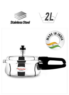 BUTTERFLY Butterfly curve 2 ltr pressure cooker, 2 litres, silver  - Image 1