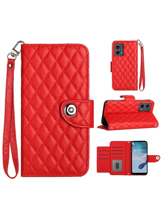 اس-توب جراب لهاتف Motorola Moto G 5G 2023 جراب هاتف جلدي قلاب بملمس معيني مع حبل - Image 1