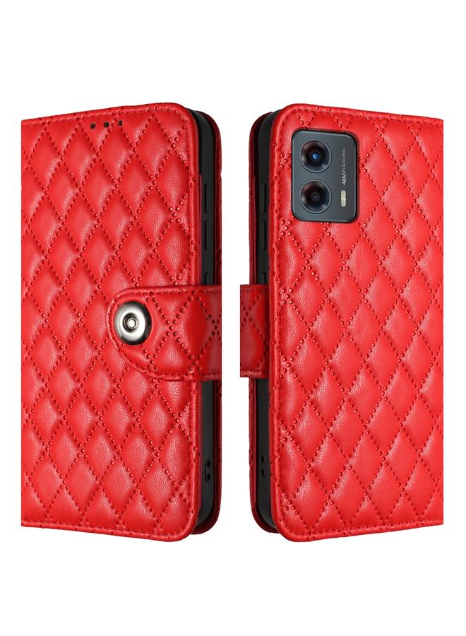 اس-توب جراب لهاتف Motorola Moto G 5G 2023 جراب هاتف جلدي قلاب بملمس معيني مع حبل - Image 2