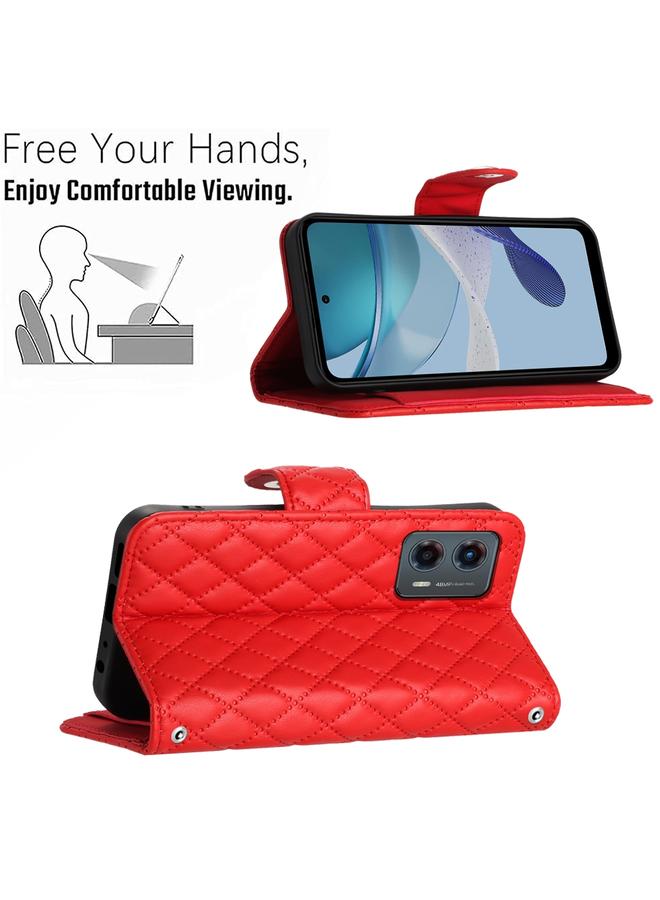 اس-توب جراب لهاتف Motorola Moto G 5G 2023 جراب هاتف جلدي قلاب بملمس معيني مع حبل - Image 4