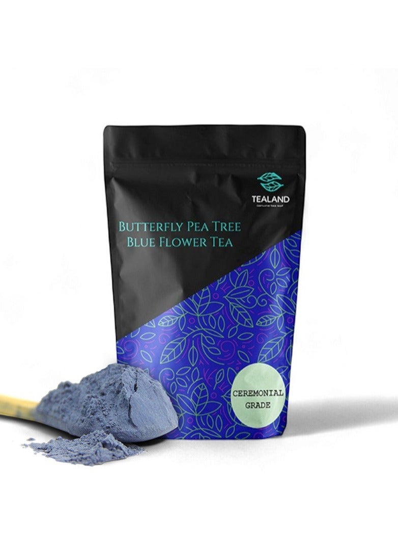 Tealand Blue Tea Butterfly Pea Tree Flower Powder Thai Orchid Ternatea Herbal Rich in Antioxidants Natural Food Coloring Blue Latte Super Food 100g  - Image 1