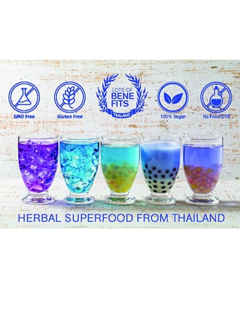 Tealand Blue Tea Butterfly Pea Tree Flower Powder Thai Orchid Ternatea Herbal Rich in Antioxidants Natural Food Coloring Blue Latte Super Food 100g  - Image 4