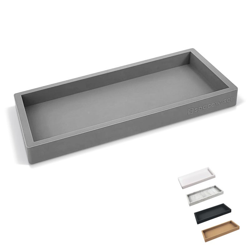 Spacewiser Countertop and Vanity Tray - Small 7.7" Silicone Tray for Soap Dispenser Bottles, Bathroom Trays, Kitchen Sink Soap Trays, Sink Caddy Kitchen Sinks Organizer, Soaps Dish & Sponge Holder Mat - Image 1